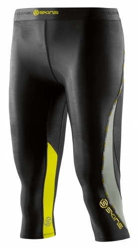 Skins DNAmic Compression 3/4 Tight Damen Black/Limoncello