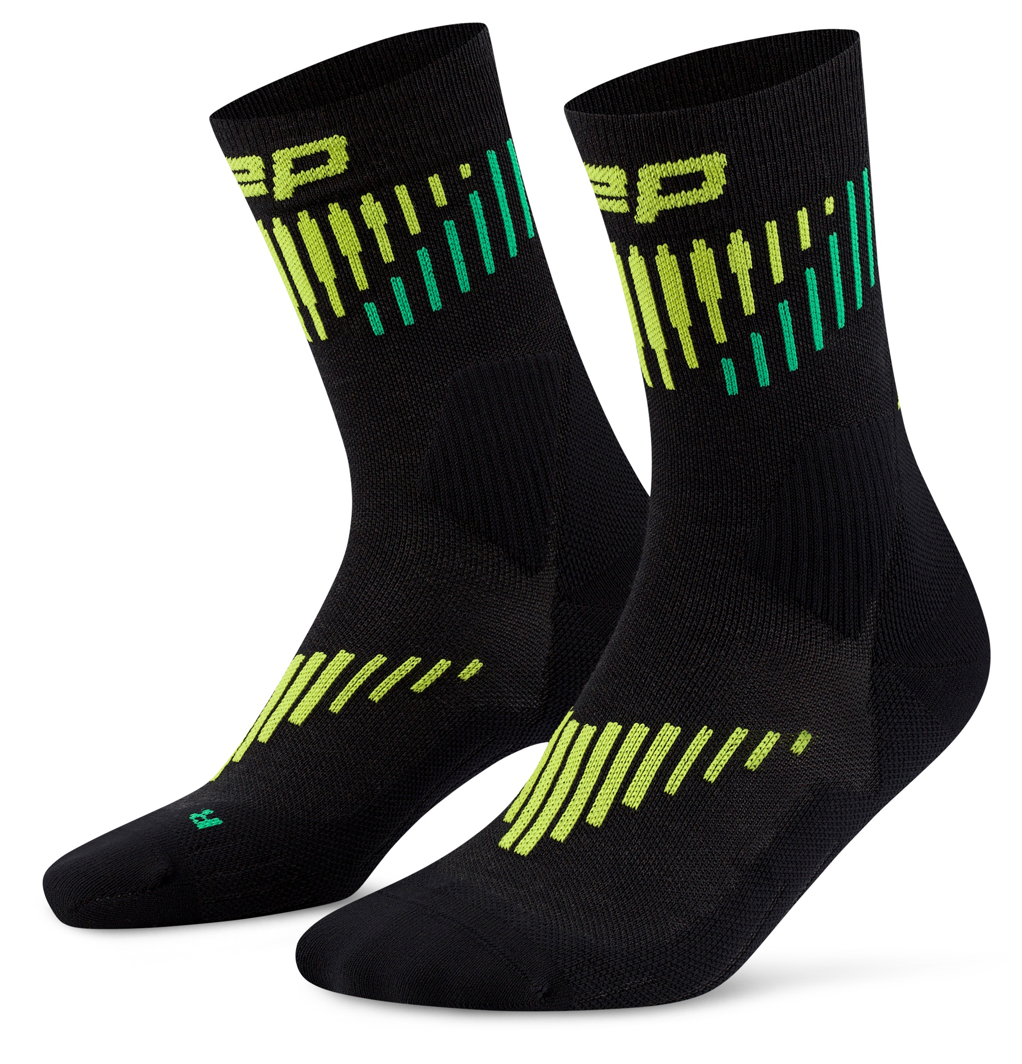 CEP Core Run Merino Mid Cut Compression Socks 3.0 Damen Schwarz Grün