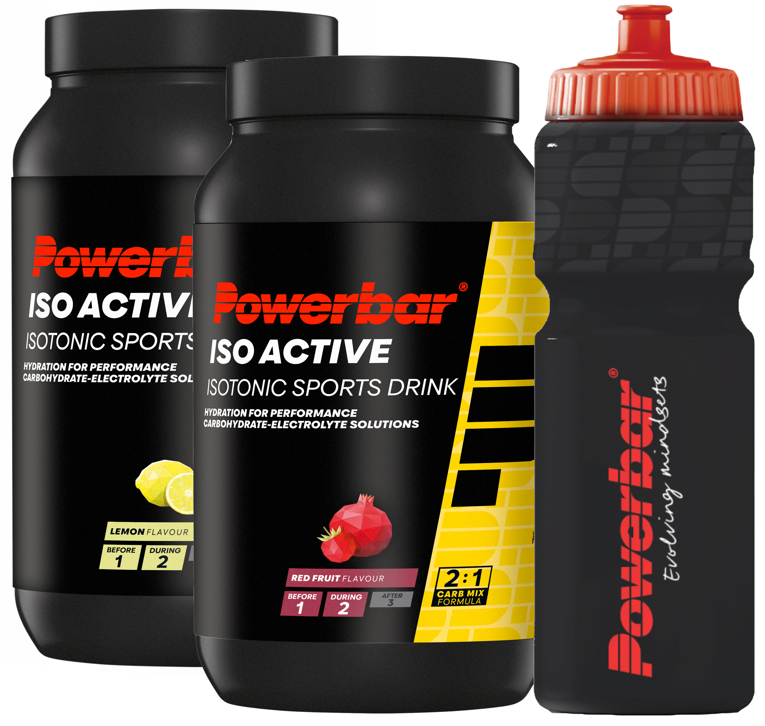 Powerbar IsoActive Sports Drink im Doppelpack 2x1,32kg + Trinkflasche