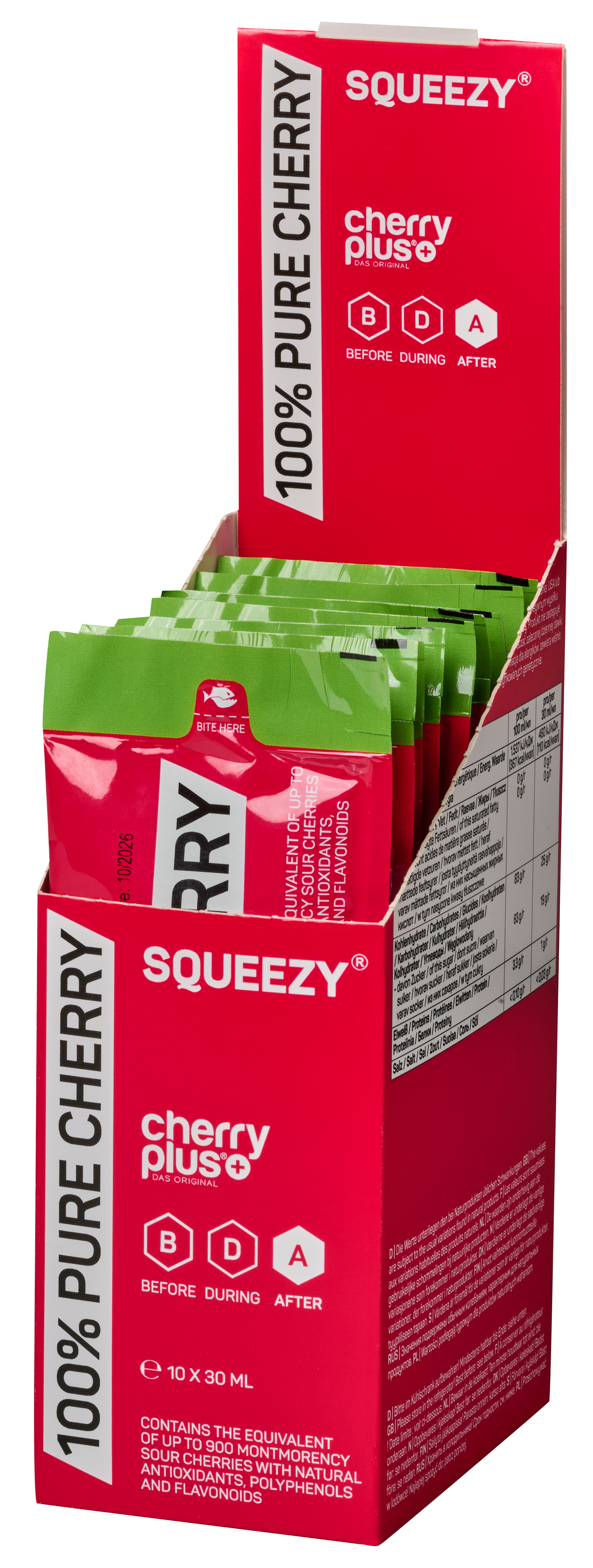 Squeezy 100% Pure Cherry Box 10 Sachets 30ml