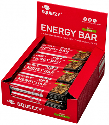 Squeezy Energy Bar Karton 12 Riegel 50g Apfel